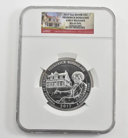 2017 5 Oz Silver Quarter ATB Frederick Douglass ER MS69 DPL NGC *1606
