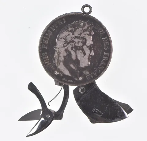 1832 France 5 Francs Hidden Tool Knife ELOI PERNET *1822