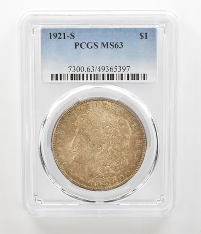 1921-S Morgan Silver Dollar MS63 PCGS Beautiful Tone a4560