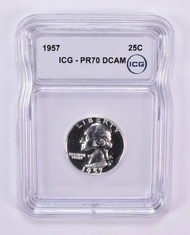1957 Washington Quarter PR70 DCAM ICG
