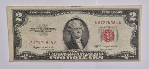$2 1953-B RED SEAL US United States Note Avg Circ