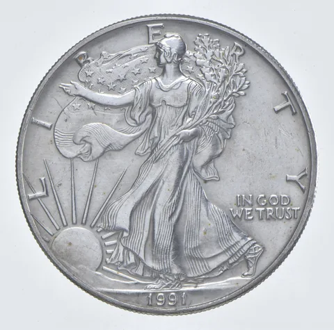 Better Date 1991 American Silver Eagle 1 Troy Oz .999 Fine Silver *454
