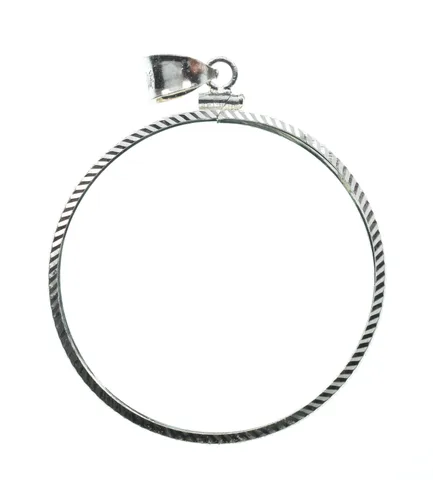 Sterling Silver 38 MM 1 Oz Panda China Coin Bezel Pendant Frame Edge *2143