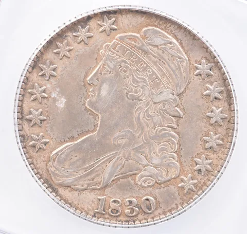 1830 Capped Bust Half Dollar Small 0 Authentic ICG Beautiful Tone *1778