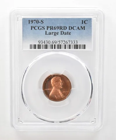 1970-S Lincoln Memorial Cent Large Date PR69 RD DCAM PCGS *6665