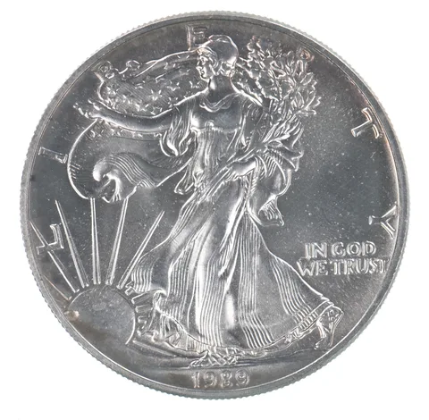 Beautiful Toned - 1989 American Silver Eagle 1 Troy Oz .999 Fine Silver *116
