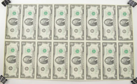 Lot (16) 1976 Star Error $2 Chicago, IL United States FRN Uncut Sheet *8682