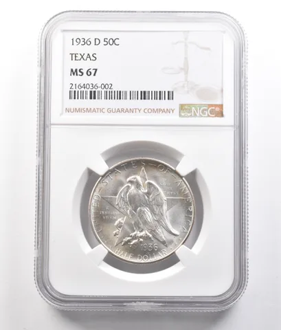 1936-D Texas Commemorative Half Dollar MS67 NGC a0811