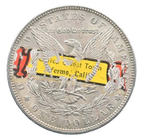 1896 Morgan Silver Dollar Calico Ghost Town Sticker a7097