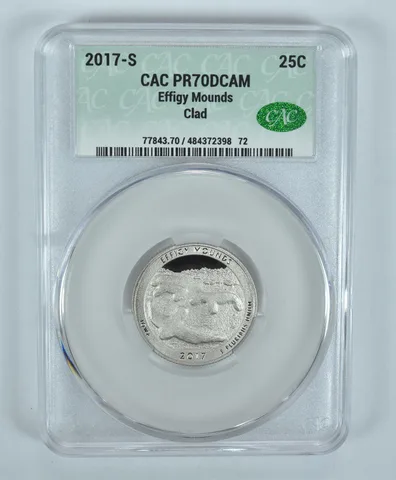 2017-S Washington Quarter Effigy Mounds CLAD ATB PR70 DCAM CAC CACg