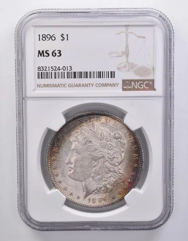 1896 Morgan Silver Dollar MS63 NGC Beautiful Tone *7150