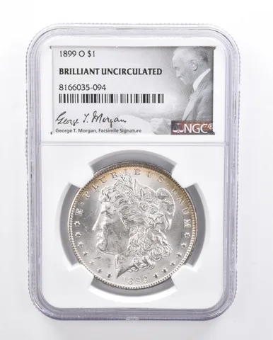 1899-O Morgan Silver Dollar Morgan F BU NGC Beautiful Tone Rainbow Reverse *6207