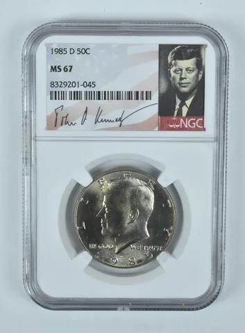 1985-D Kennedy Half Dollar MS67 NGC Signature Label