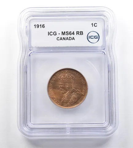 1916 Canada 1 Cent MS64 RB ICG *7625