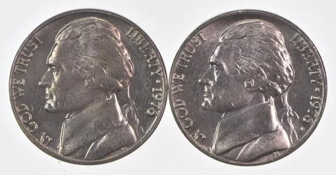 (Set) 1976 P+D Jefferson Nickel Unc Bundle