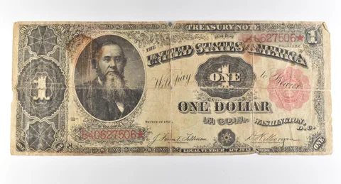 1891 $1 Treasury Note Star Note Large Note Red Seal *3039