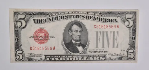 1928-C $5 United States Legal Tender Note Red Seal a5379