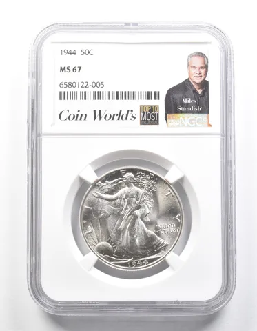 1944 Walking Liberty Half Dollar Miles Standish MS67 NGC *1358