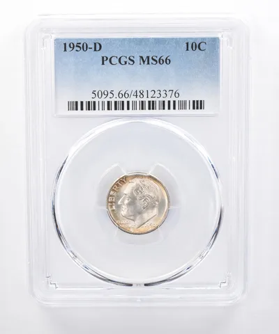 1950-D Roosevelt Dime MS66 PCGS Beautiful Sheen *8361