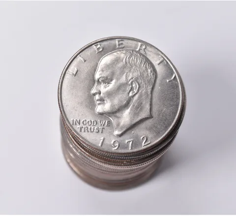 (20) 1972-D BU/Unc Eisenhower Ike Dollar Clad Roll Lot