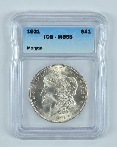 1921 Morgan Silver Dollar MS65 ICG
