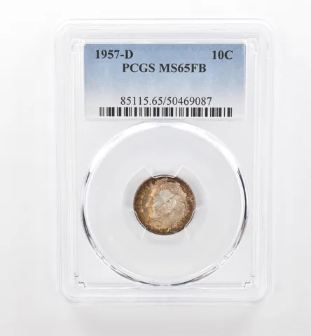 1957-D Roosevelt Dime MS65 FB PCGS Beautiful Tone *1867