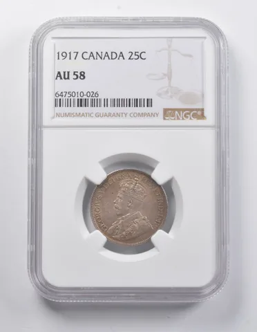 AU58 1917 Canada 25 Cents NGC a7052