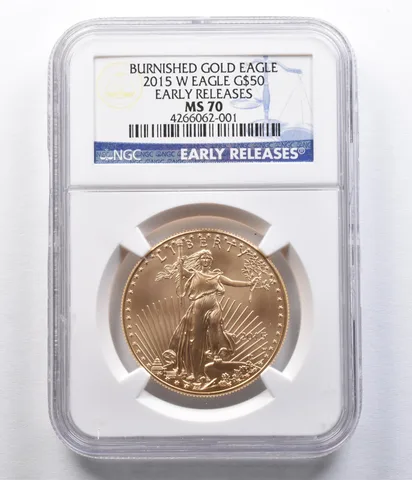 2015-W Burnished $50 American Gold Eagle Early Release MS70 NGC *2321