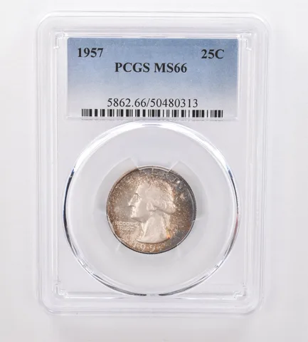 1957 Washington Quarter MS66 PCGS Beautiful Tone a0073