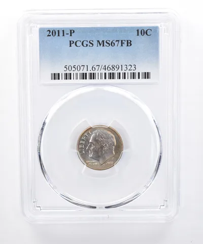 2011-P Roosevelt Dime MS67 FB PCGS Beautiful Tone *8328
