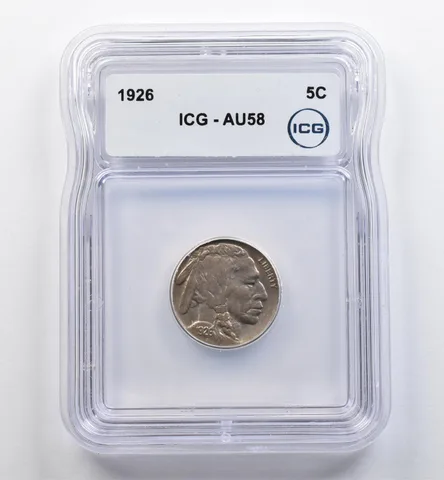 1926 Indian Head Buffalo Nickel AU58 ICG *9037