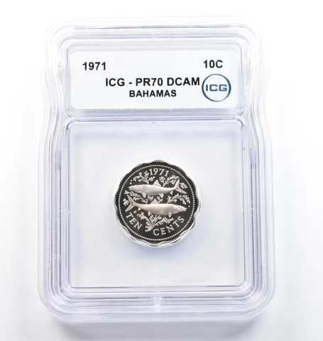 1971 Bahamas 10 Cents PR70 DCAM ICG *9790