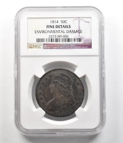 1814 Capped Bust Half Dollar Fine Details Environmental Damage NGC *4950