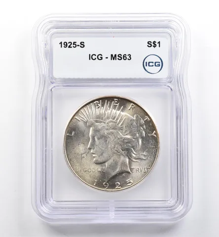 1925-S Peace Silver Dollar MS63 ICG *0121