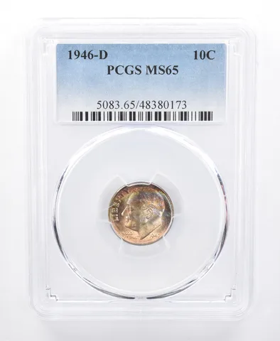 1946-D Roosevelt Dime MS65 PCGS Beautiful Tone *8696