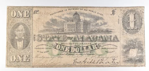 1863 $1 Alabama Obsolete Note *8627