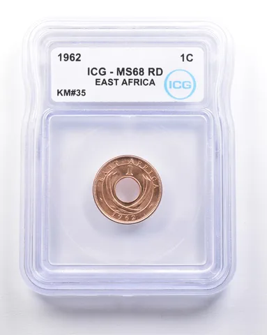 1962 East Africa 1 Cent KM#35 MS68 RD ICG *4579