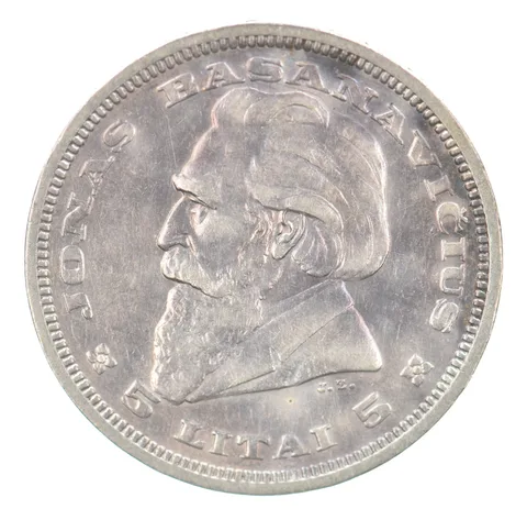 1936 Lithuania 5 Litai KM#82 Beautiful Tone a5246