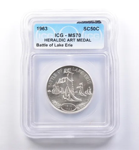 1963 So Called Half Dollar Battle Of Lake Erie MS70 ICG *8392
