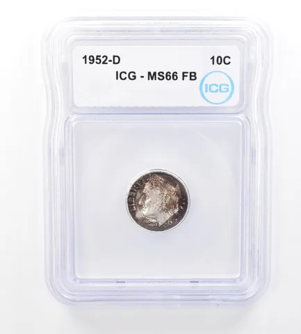 1952-D Roosevelt Dime MS66 FB ICG Beautiful Tone a1595