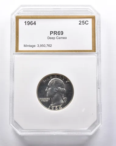 Proof 1964 Washington Quarter a3405