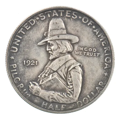 1921-D Pilgrim Commemorative Half Dollar Beautiful Tone *0239