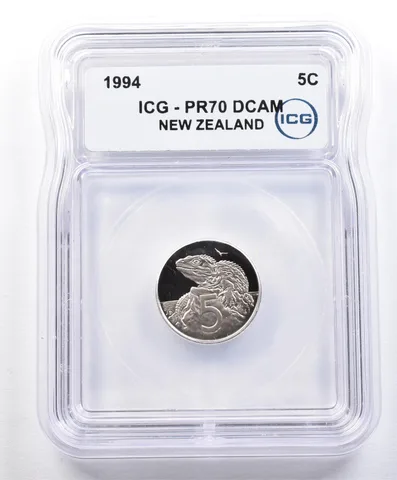 1994 New Zealand 5 Cents PR70 DCAM ICG *1599