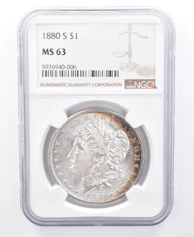 1880 Morgan Silver Dollar MS63 NGC Peripheral Tone *8711