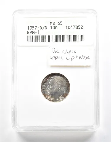 1957-D/D Roosevelt Dime RPM-1 MS65 ANACS *2101