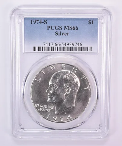 1974-S Eisenhower $1 Silver MS66 PCGS Blue Label