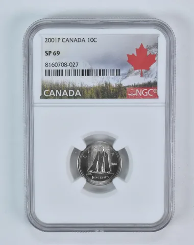 2001 P Canada 10 Cent Bluenose SP69 NGC Canada Label