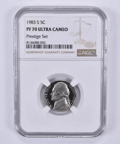 1983-S Jefferson Nickel Prestige Set PF70 UCAM NGC Brown Label