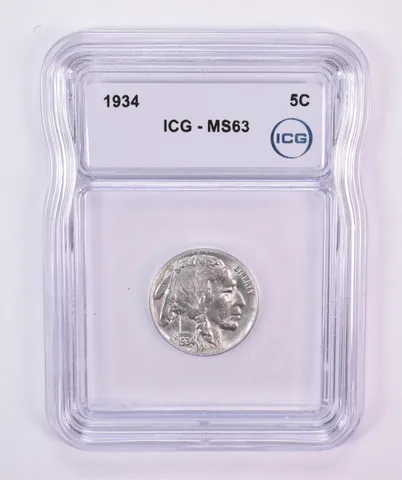 1934 Indian Head Buffalo Nickel MS63 ICG
