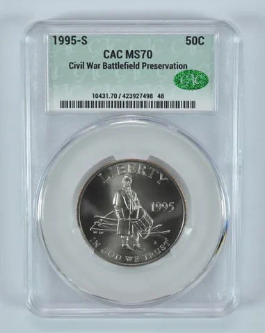 1995-S Civil War Battlefield Commemorative Half Dollar MS70 CAC CACg